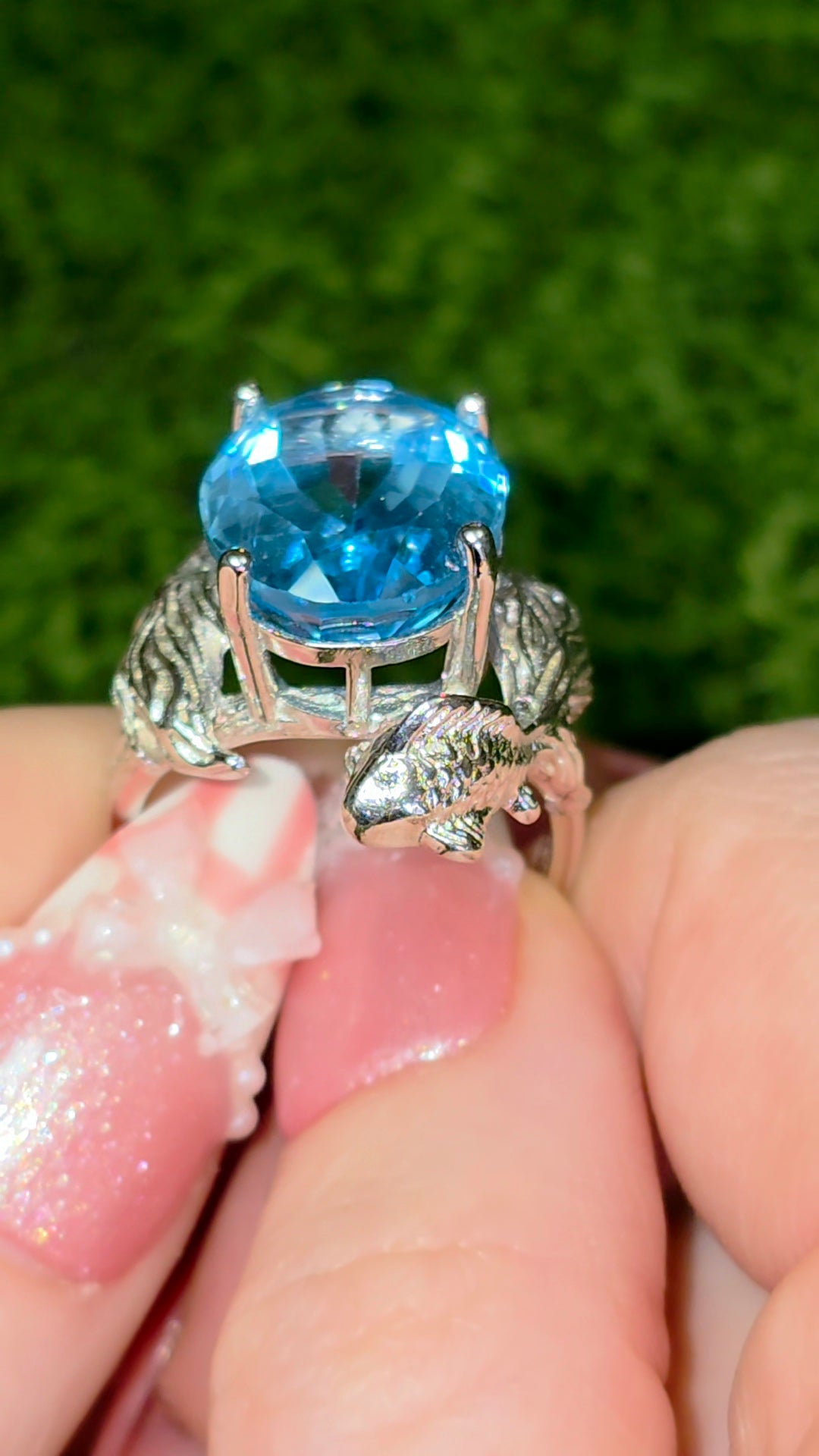 Blue Topaz Koi Ring