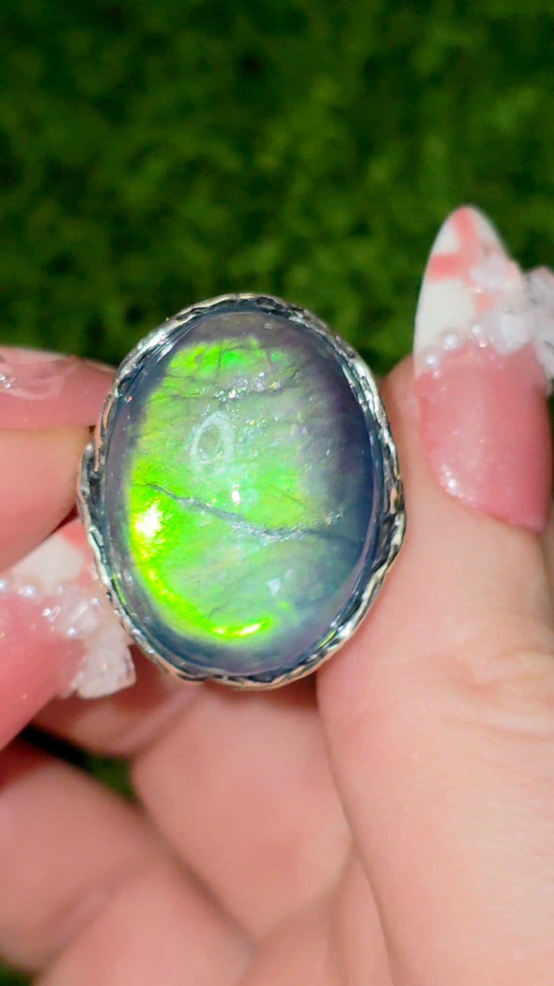 Green Flash Aquamarine Ring