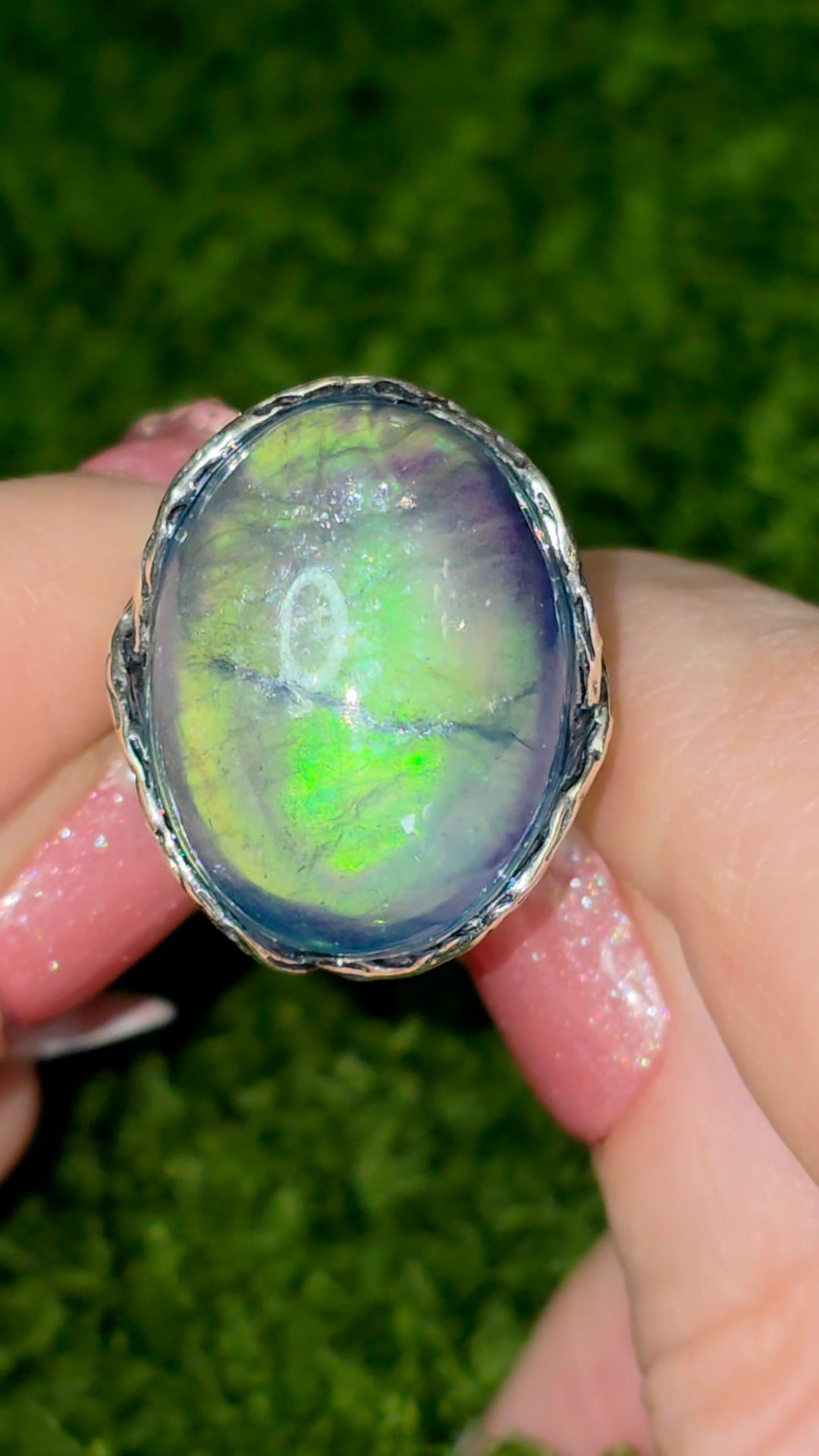 Green Flash Aquamarine Ring