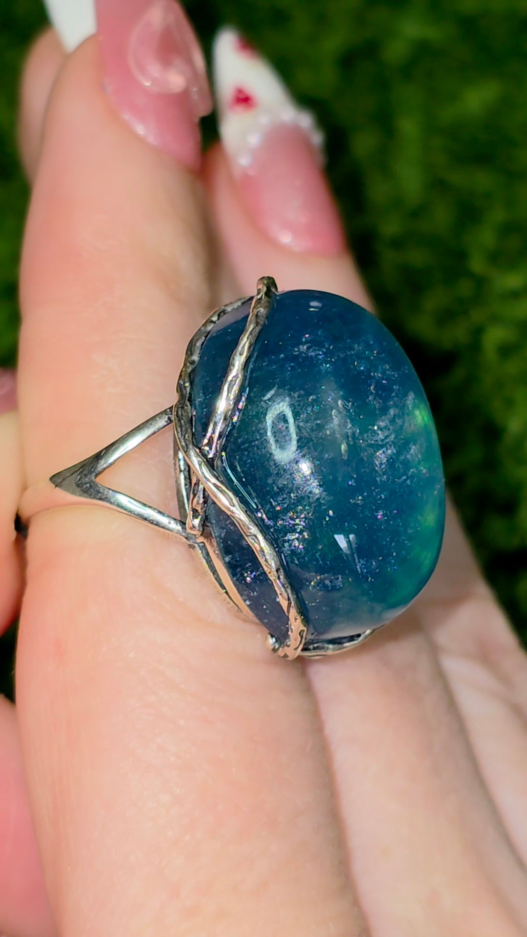 Green Flash Aquamarine Ring