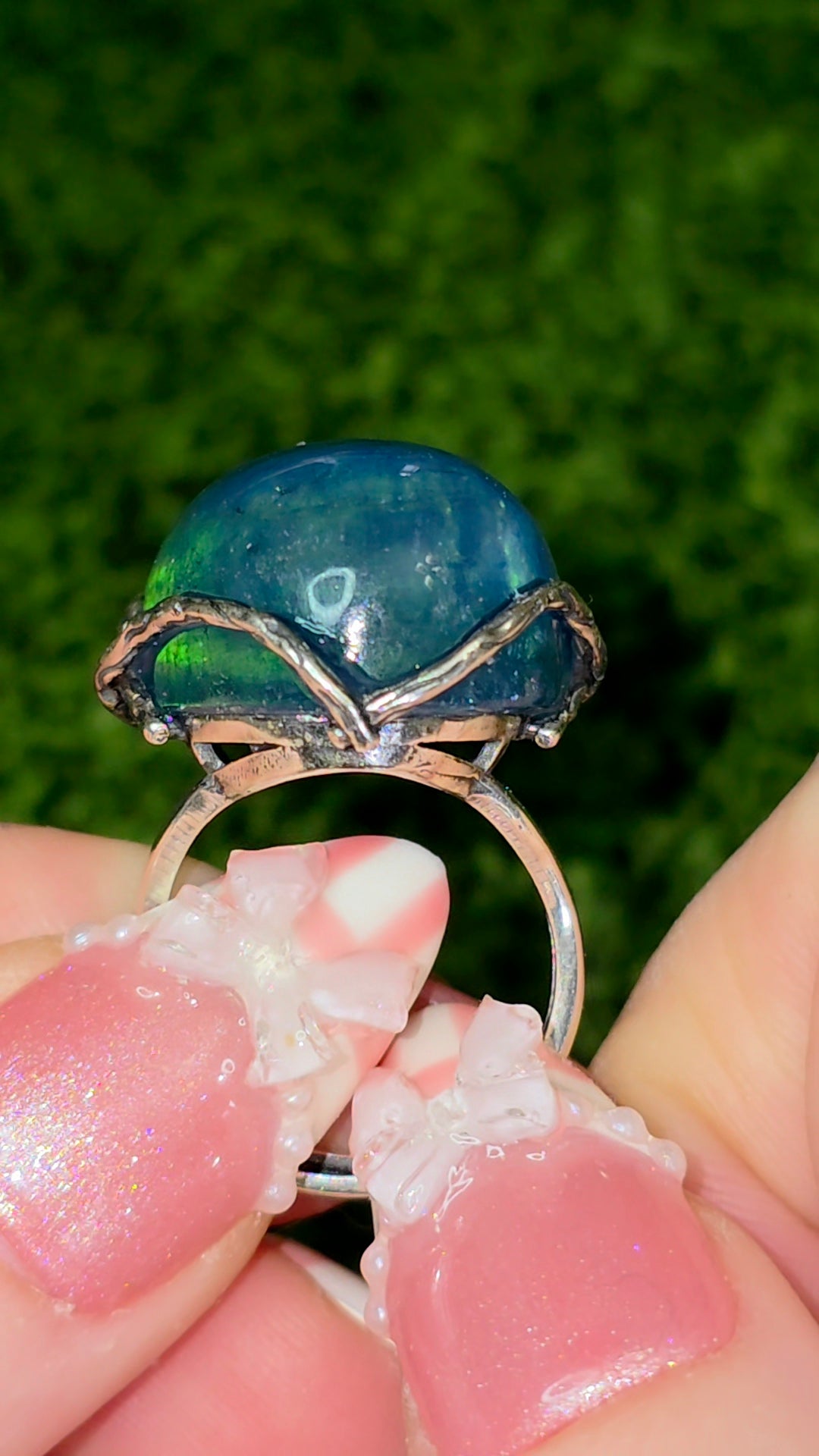 Green Flash Aquamarine Ring