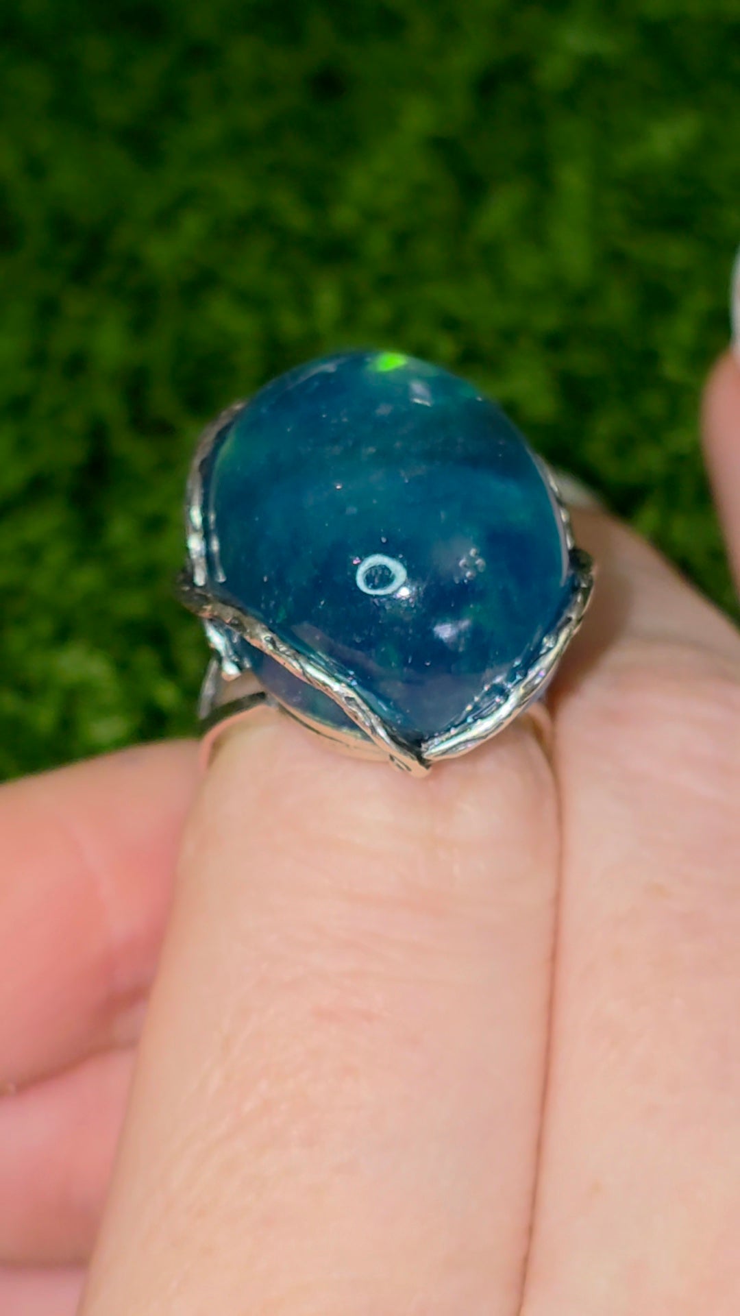 Green Flash Aquamarine Ring
