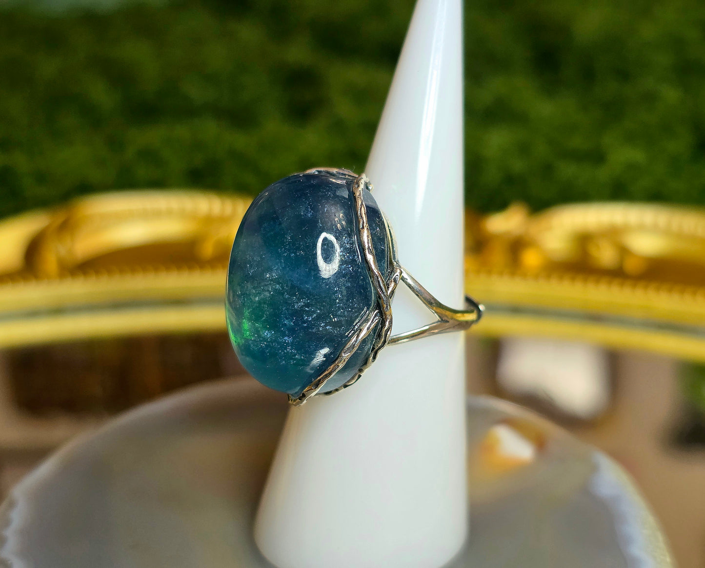 Green Flash Aquamarine Ring