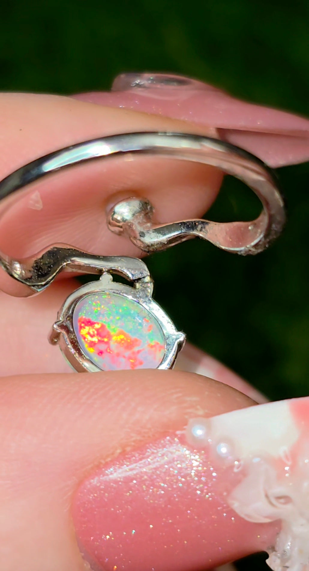 Star Opal and Pearl Ring