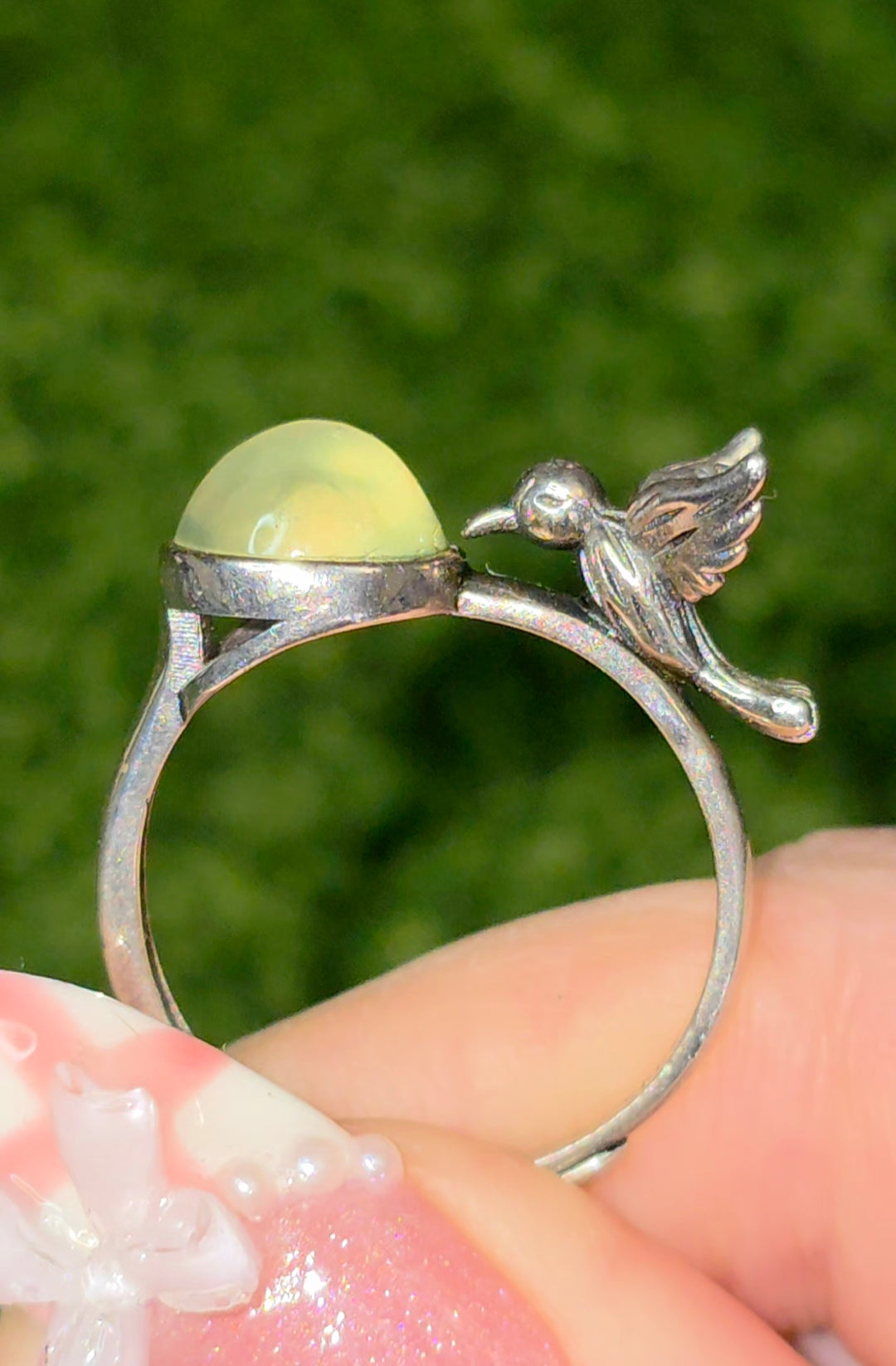 Prehnite Birdbath Ring