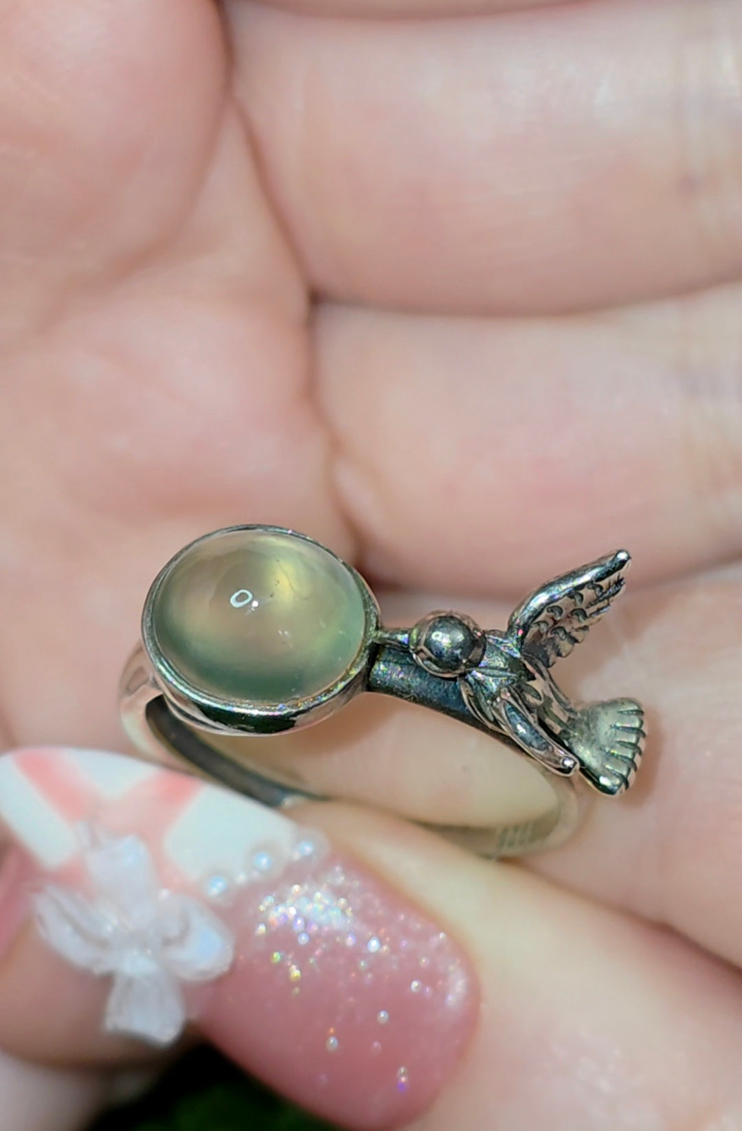 Prehnite Birdbath Ring