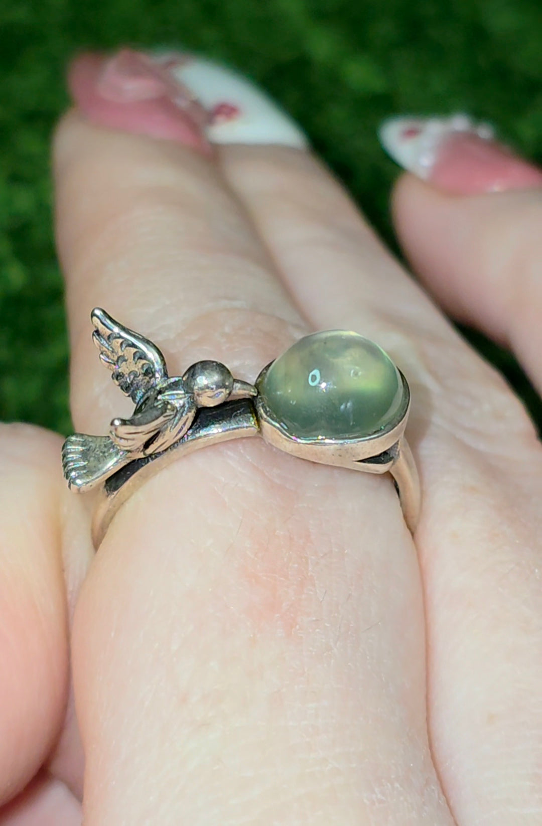 Prehnite Birdbath Ring