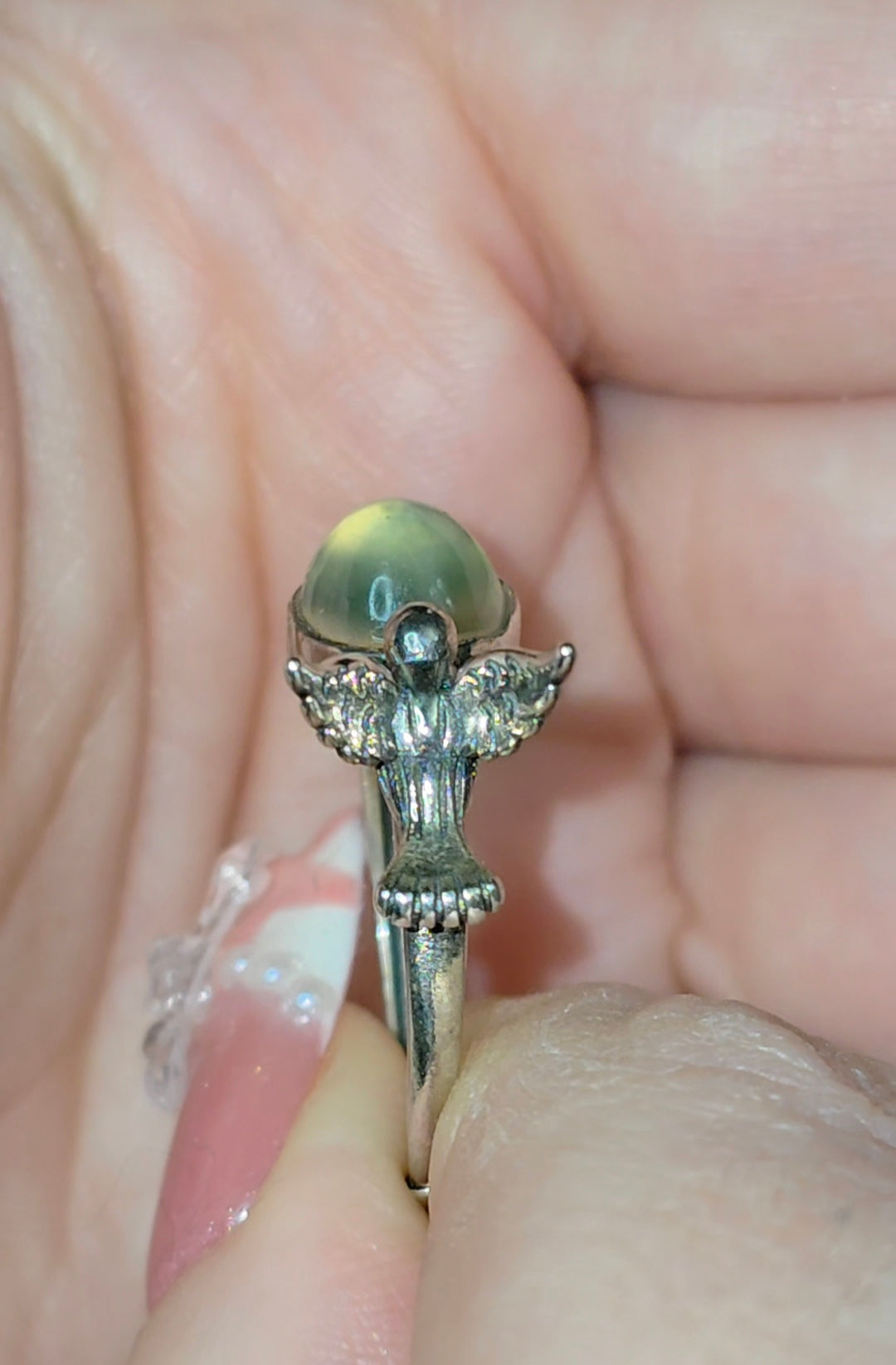 Prehnite Birdbath Ring
