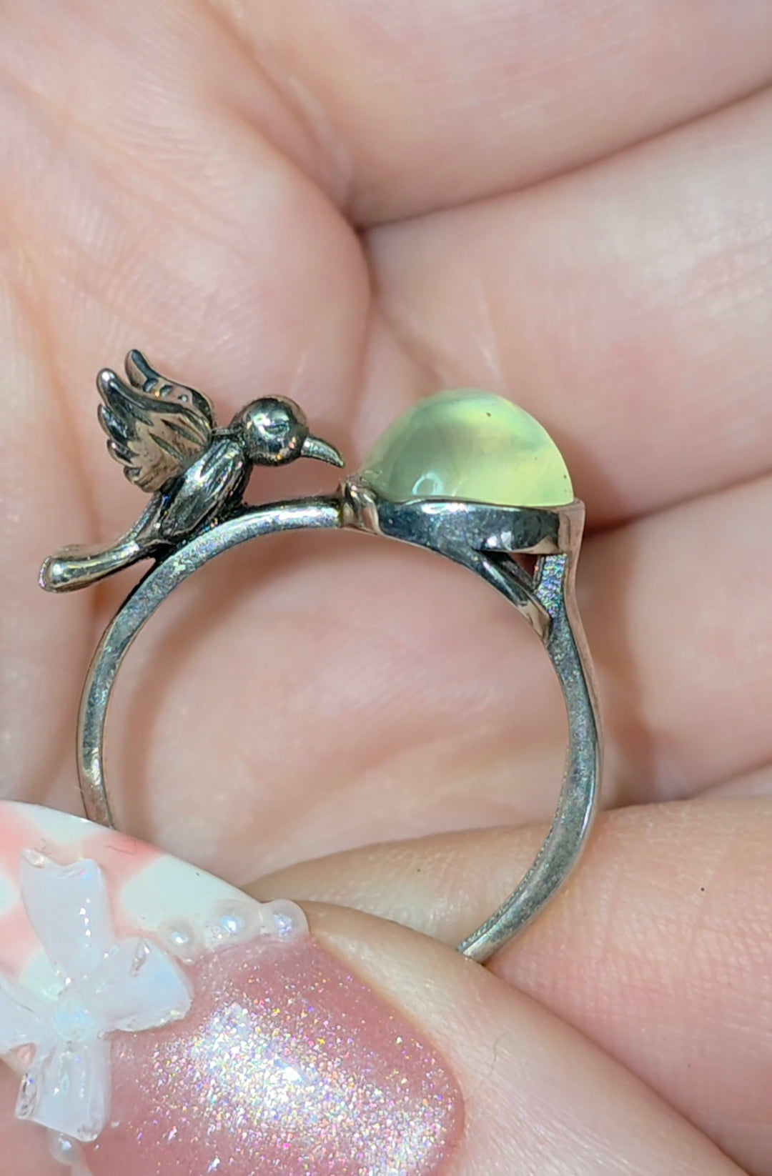 Prehnite Birdbath Ring