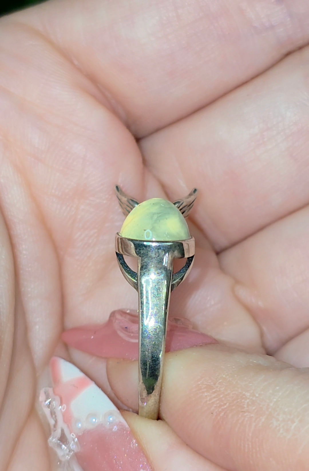 Prehnite Birdbath Ring