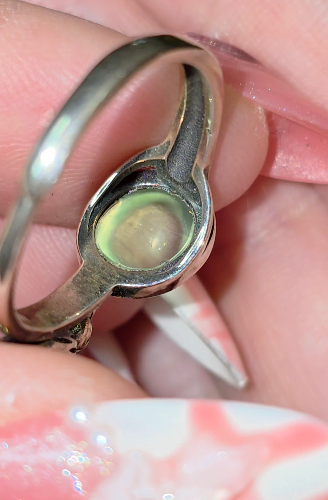 Prehnite Birdbath Ring