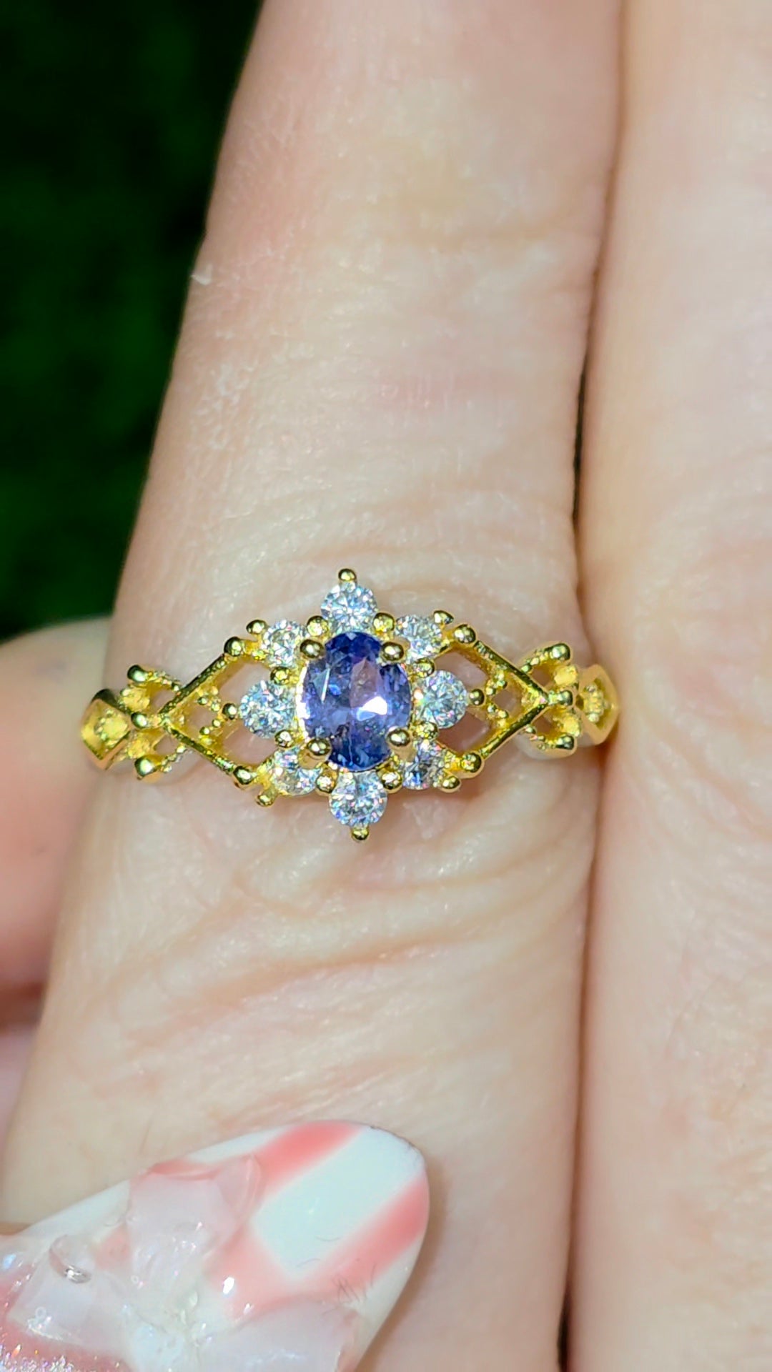 Tanzanite Golden Ring A