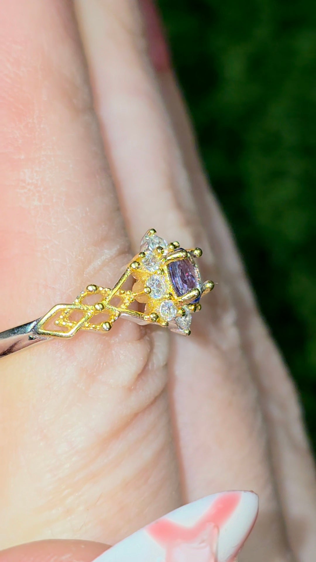 Tanzanite Golden Ring A