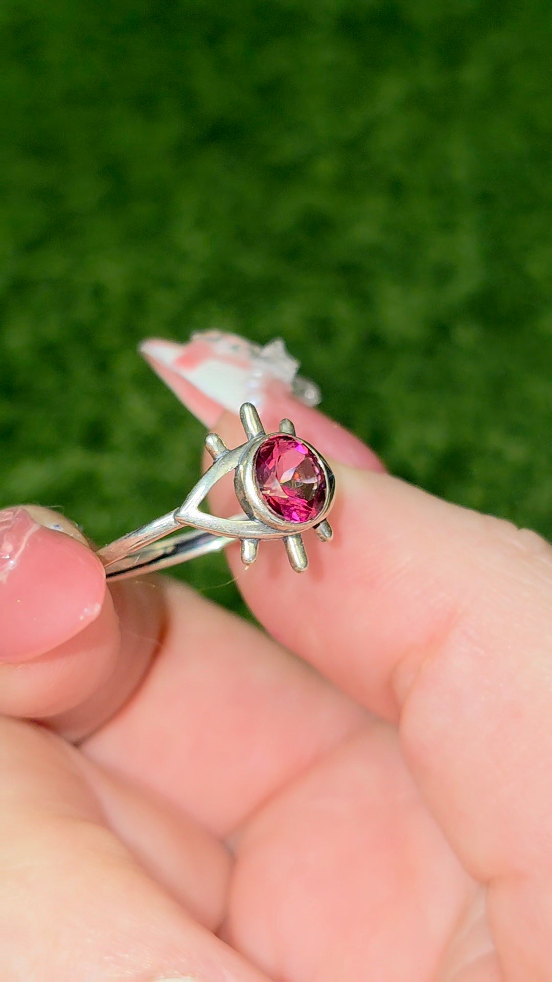 Pink Topaz Evil Eye Ring