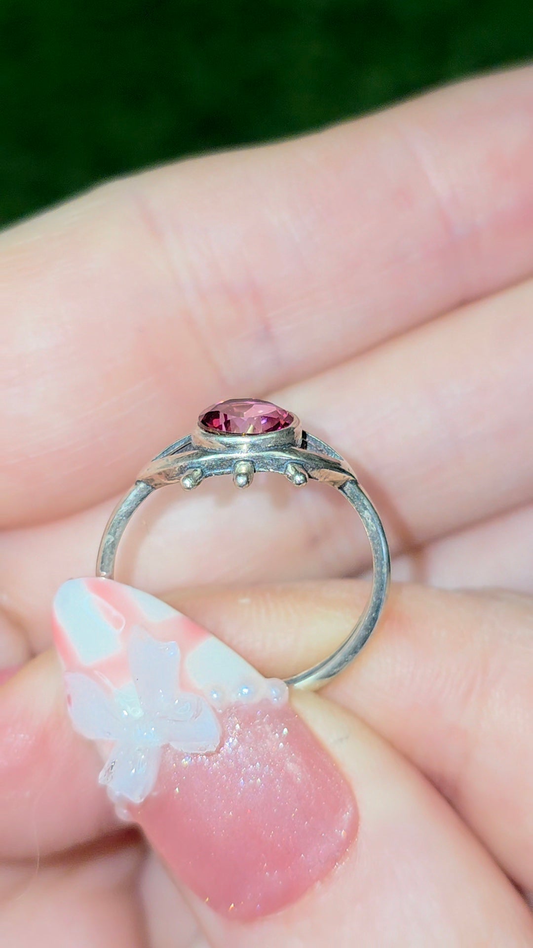 Pink Topaz Evil Eye Ring