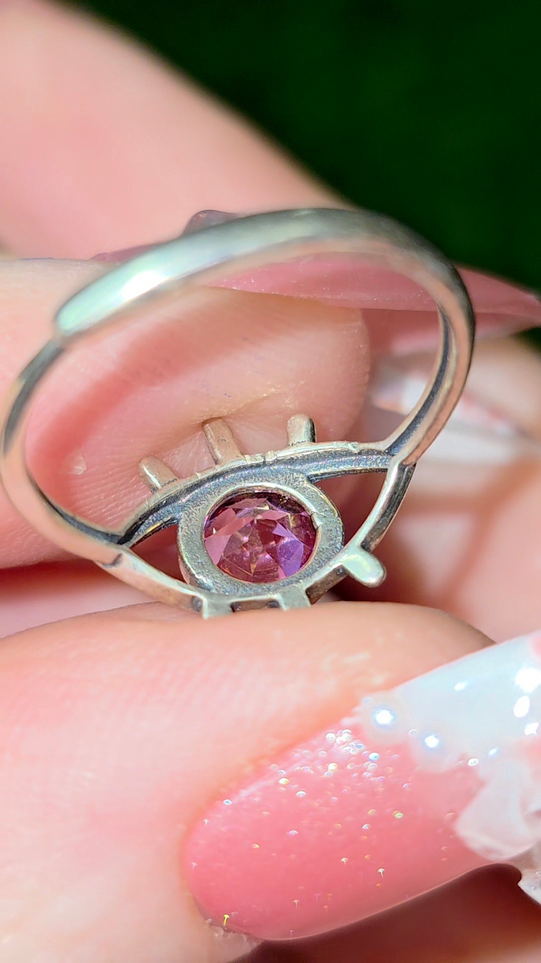 Pink Topaz Evil Eye Ring