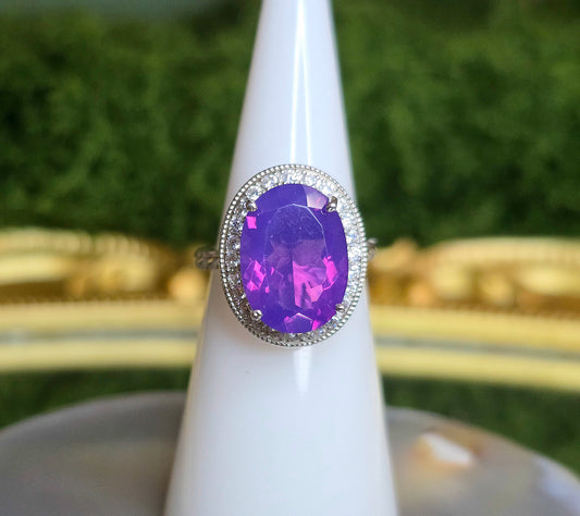 Deep Lavender Moon Quartz Ring