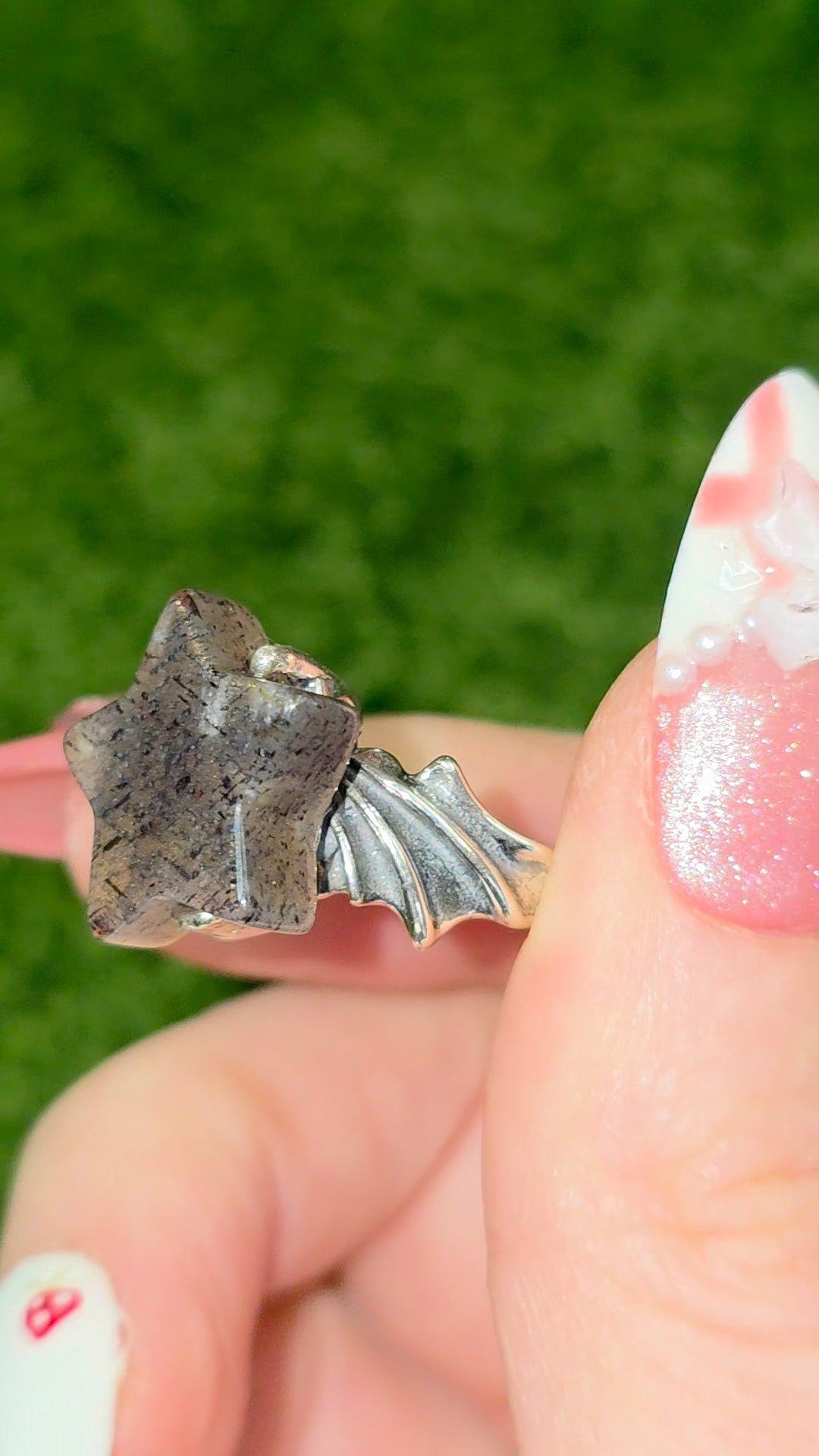 Rainbow Lattice Sunstone Star Ring