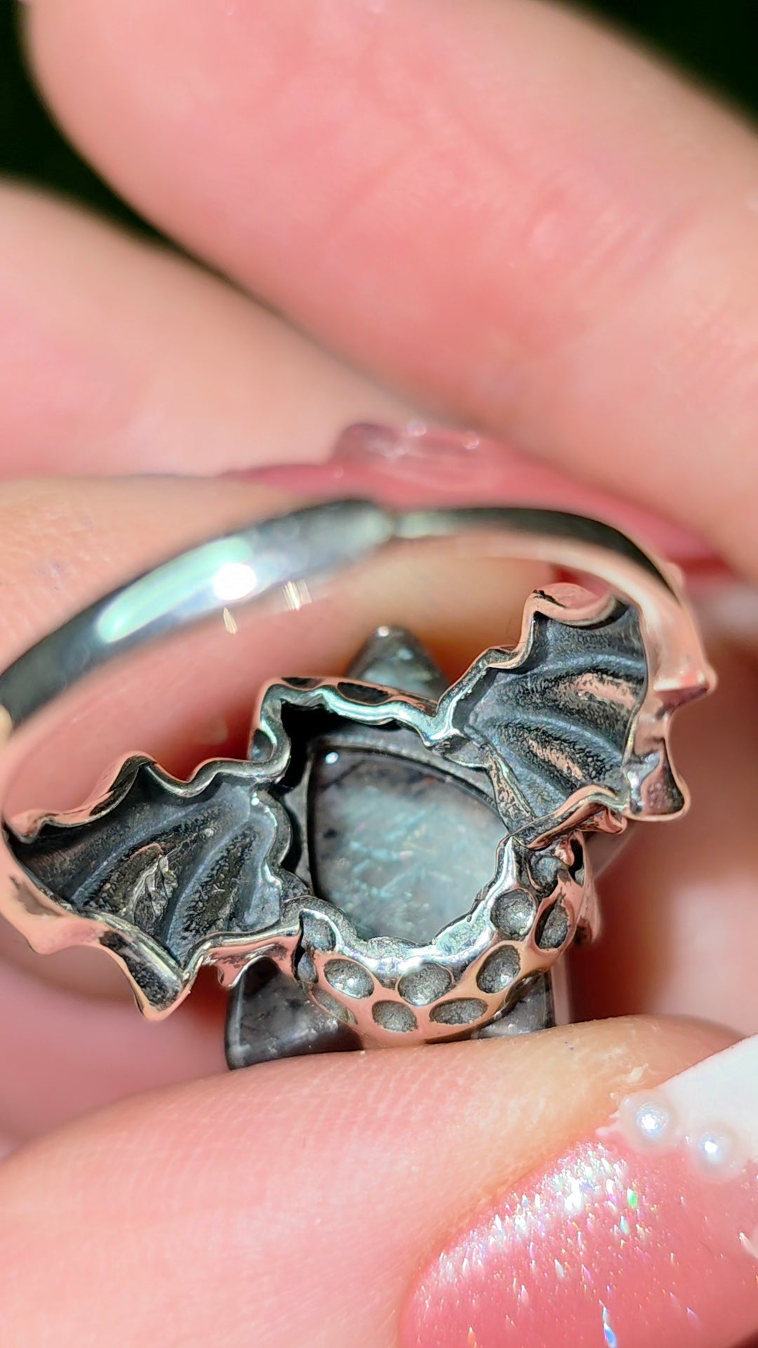 Rainbow Lattice Sunstone Star Ring