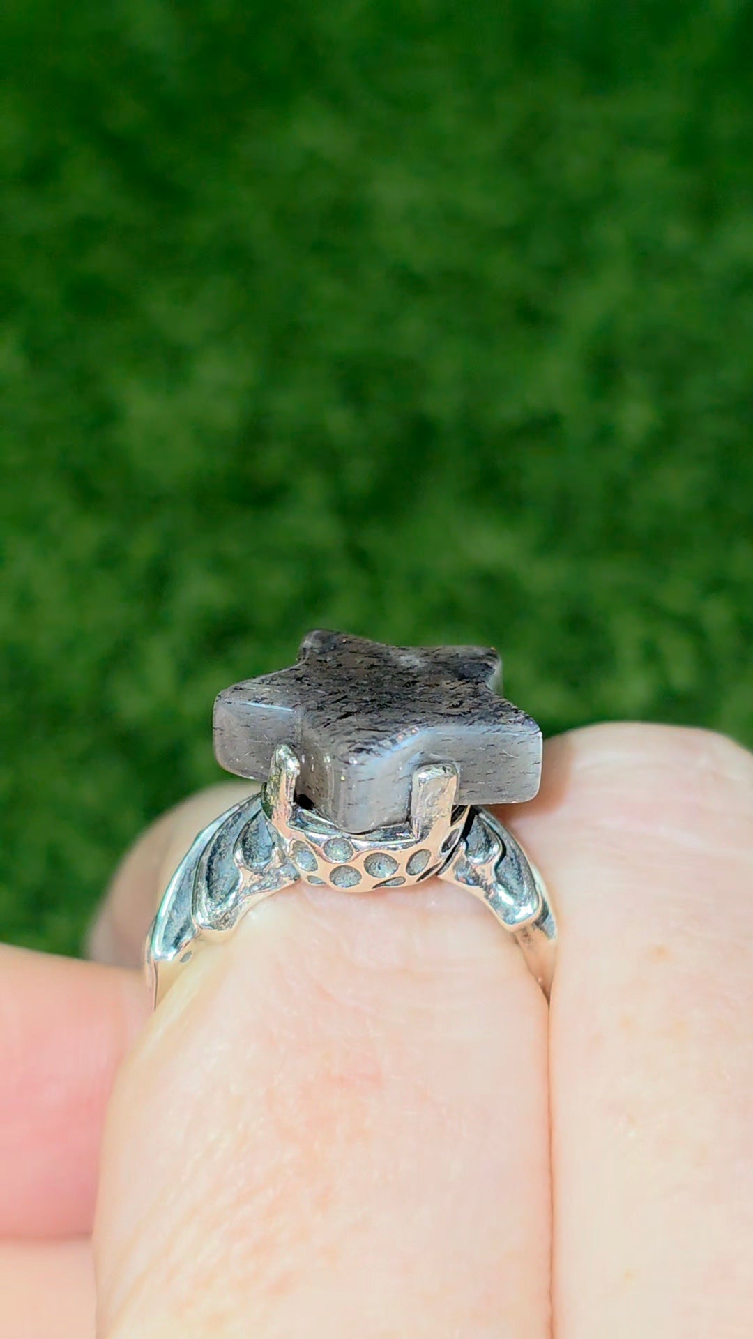 Rainbow Lattice Sunstone Star Ring