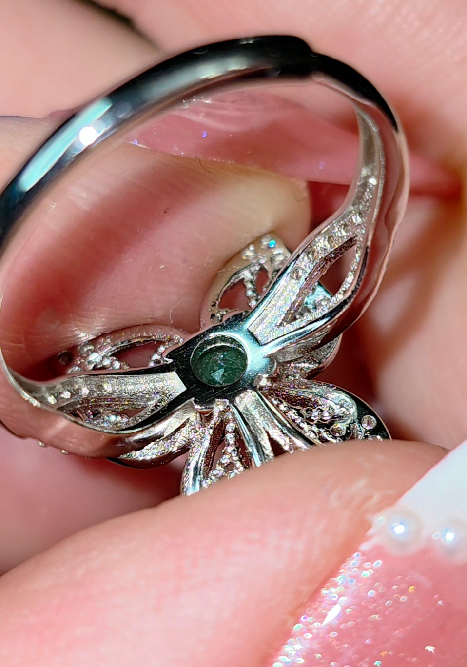 Emerald Butterfly Ring