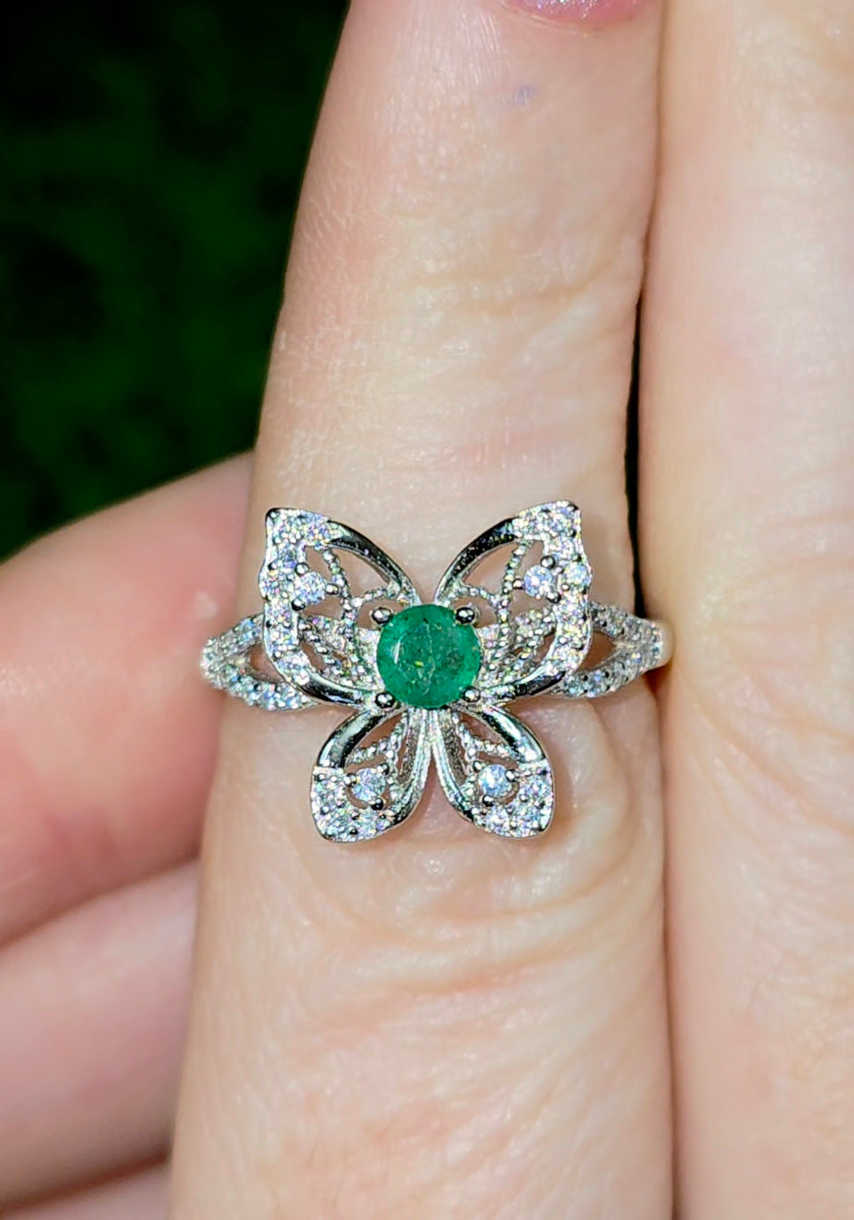 Emerald Butterfly Ring