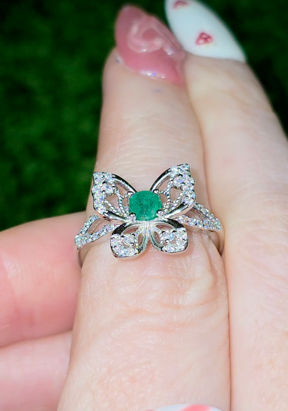 Emerald Butterfly Ring