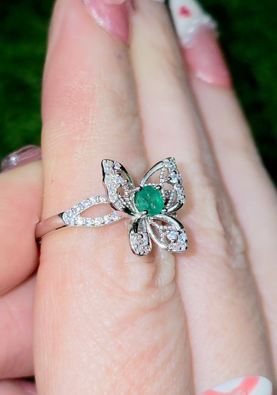 Emerald Butterfly Ring