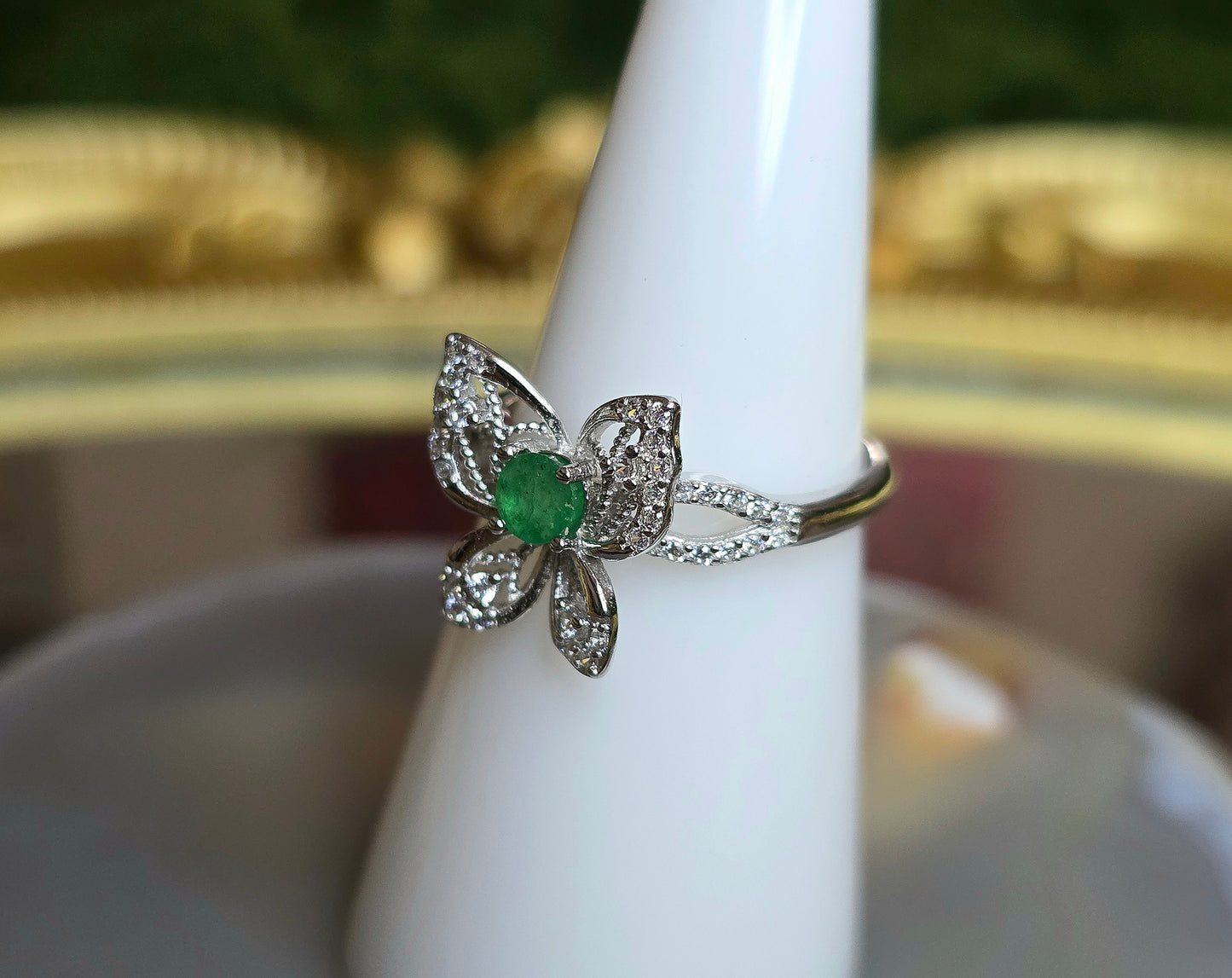 Emerald Butterfly Ring