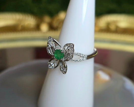 Emerald Butterfly Ring