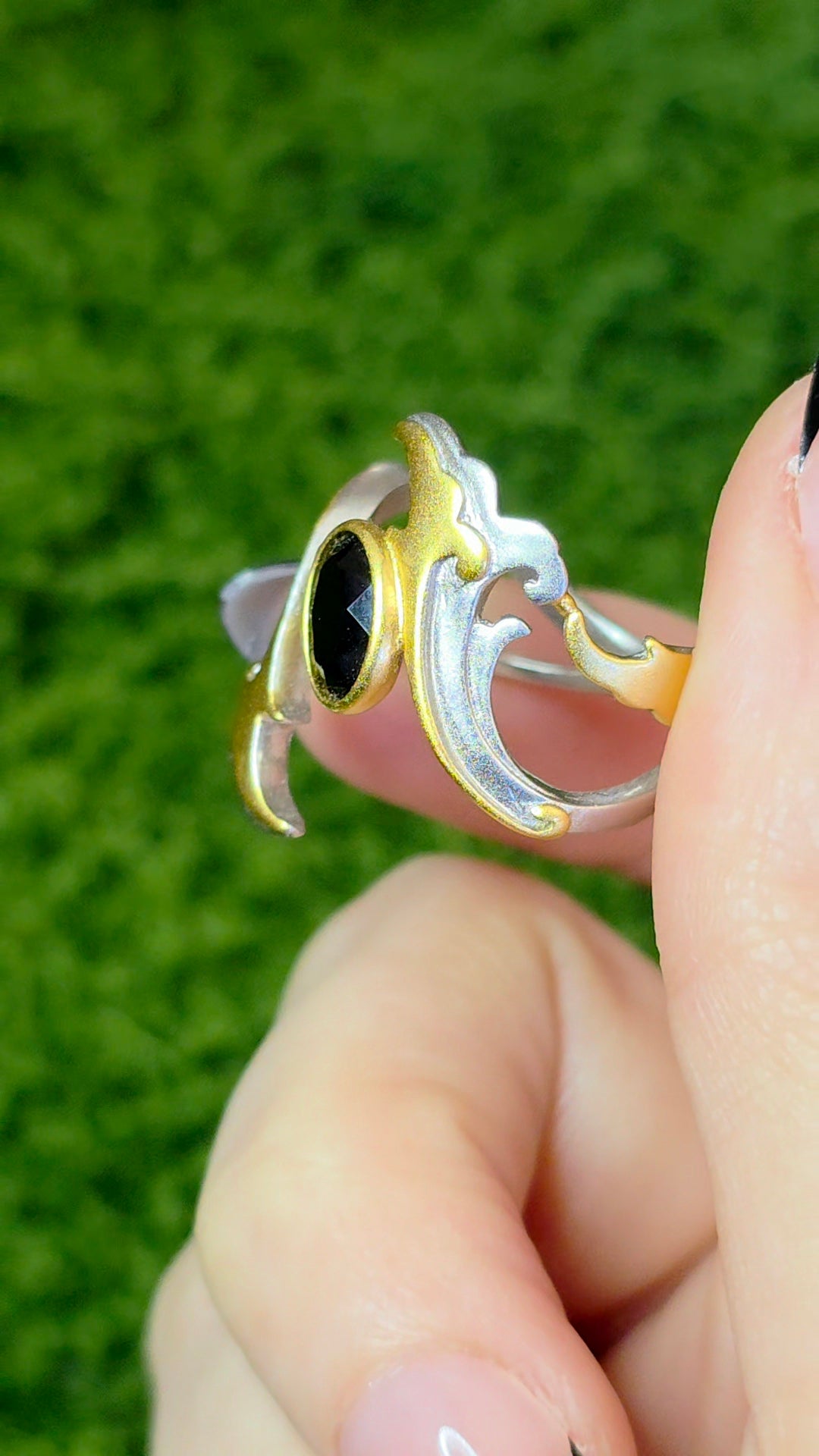 Black Spinel Warrior Princess Ring