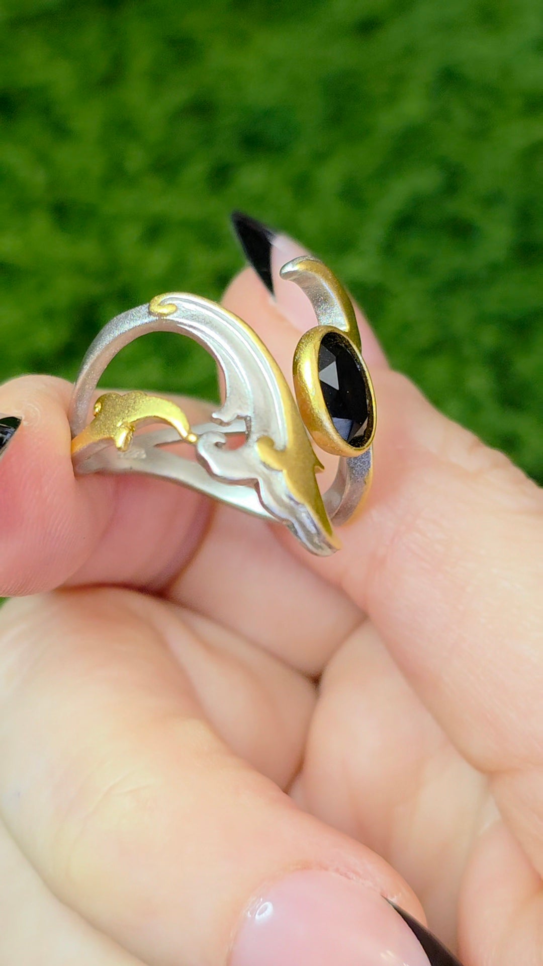 Black Spinel Warrior Princess Ring
