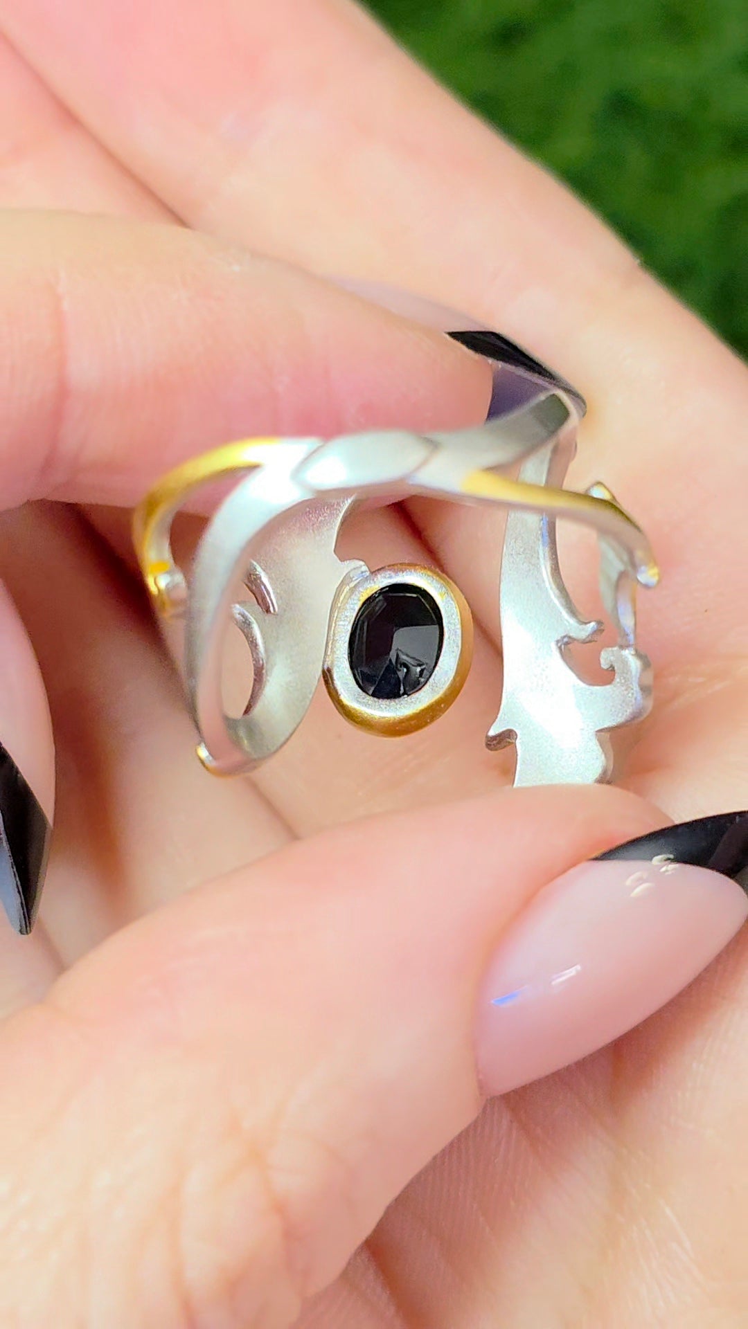 Black Spinel Warrior Princess Ring