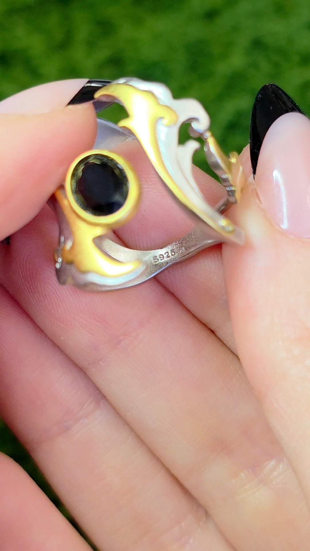 Black Spinel Warrior Princess Ring