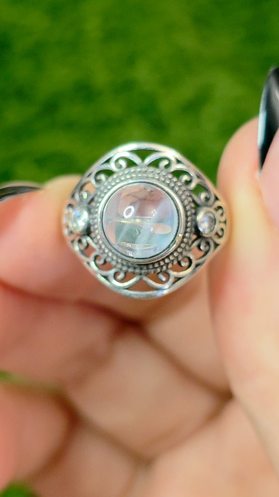 Blue Needle Quartz Ring B