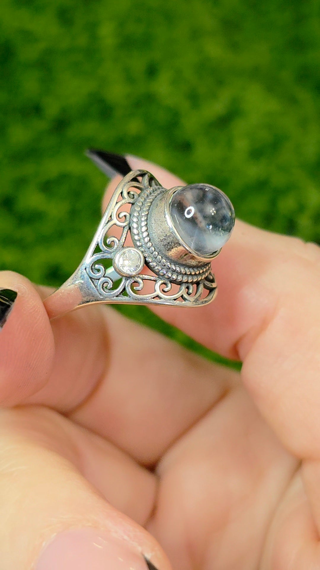 Blue Needle Quartz Ring B