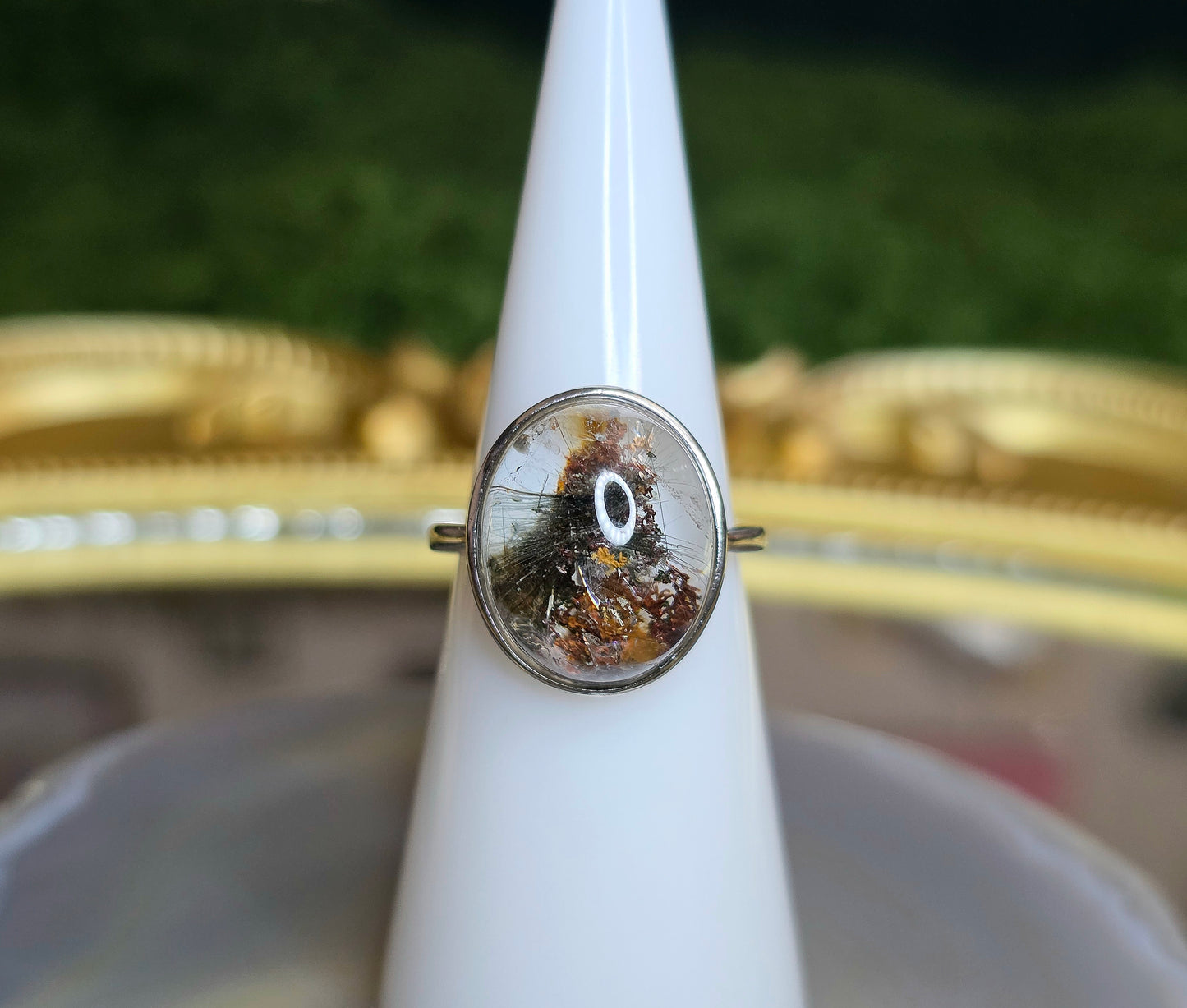 Garden Quartz and Rutile Combination Ring