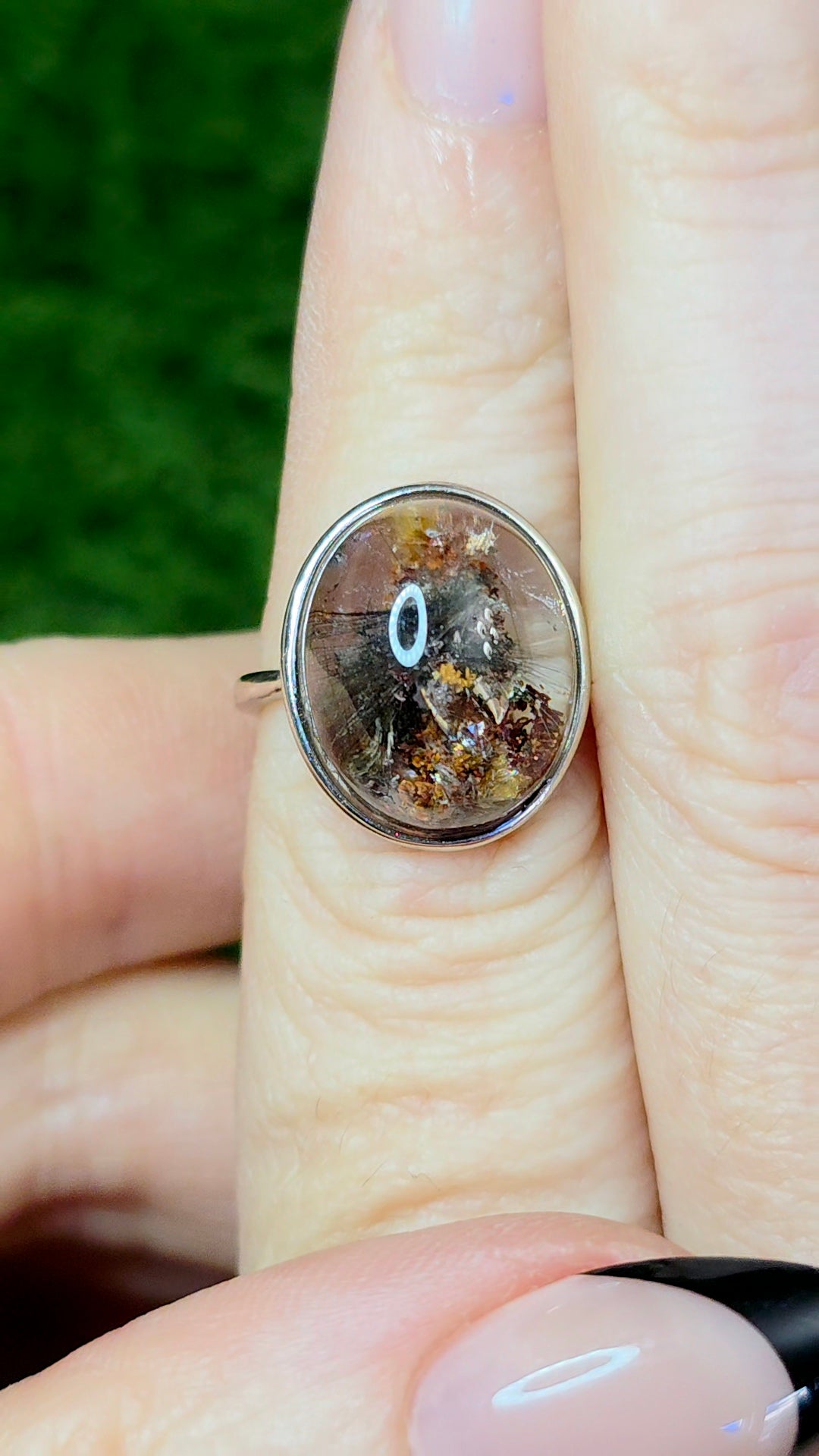 Garden Quartz and Rutile Combination Ring