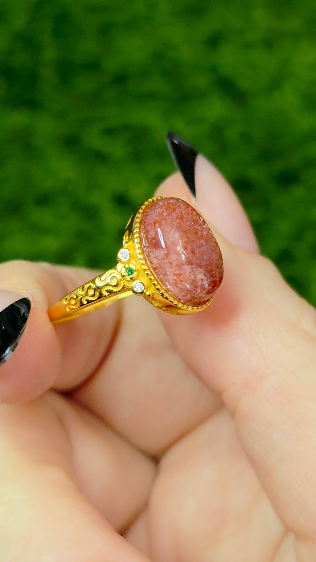 Golden Strawberry Ring