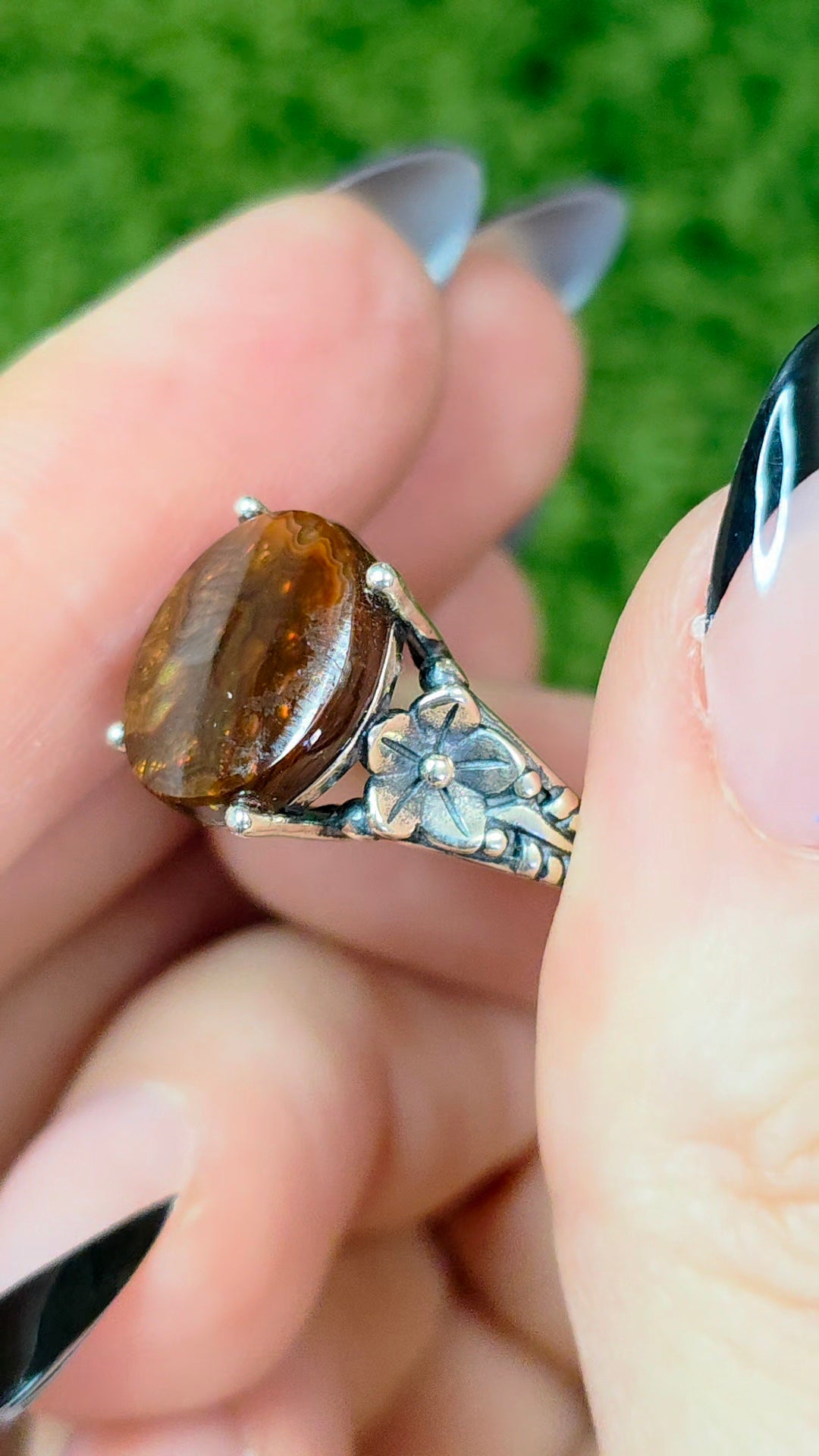 Fire Agate Round Ring B