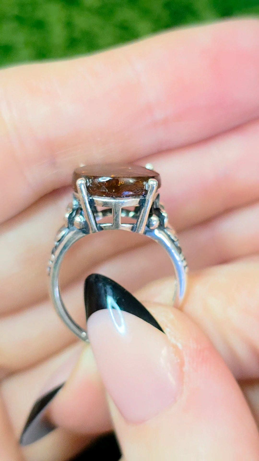 Fire Agate Round Ring B