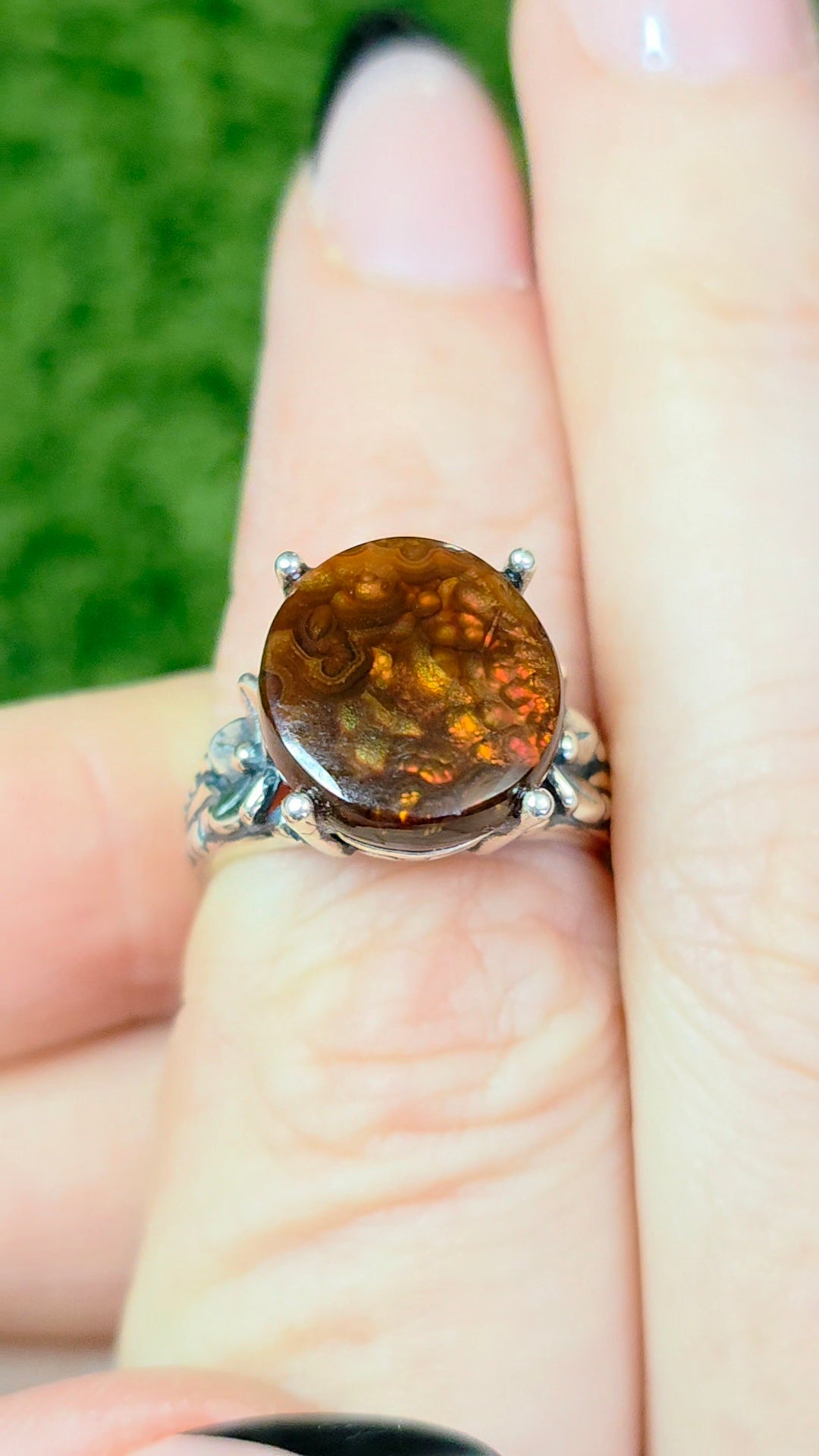 Fire Agate Round Ring B