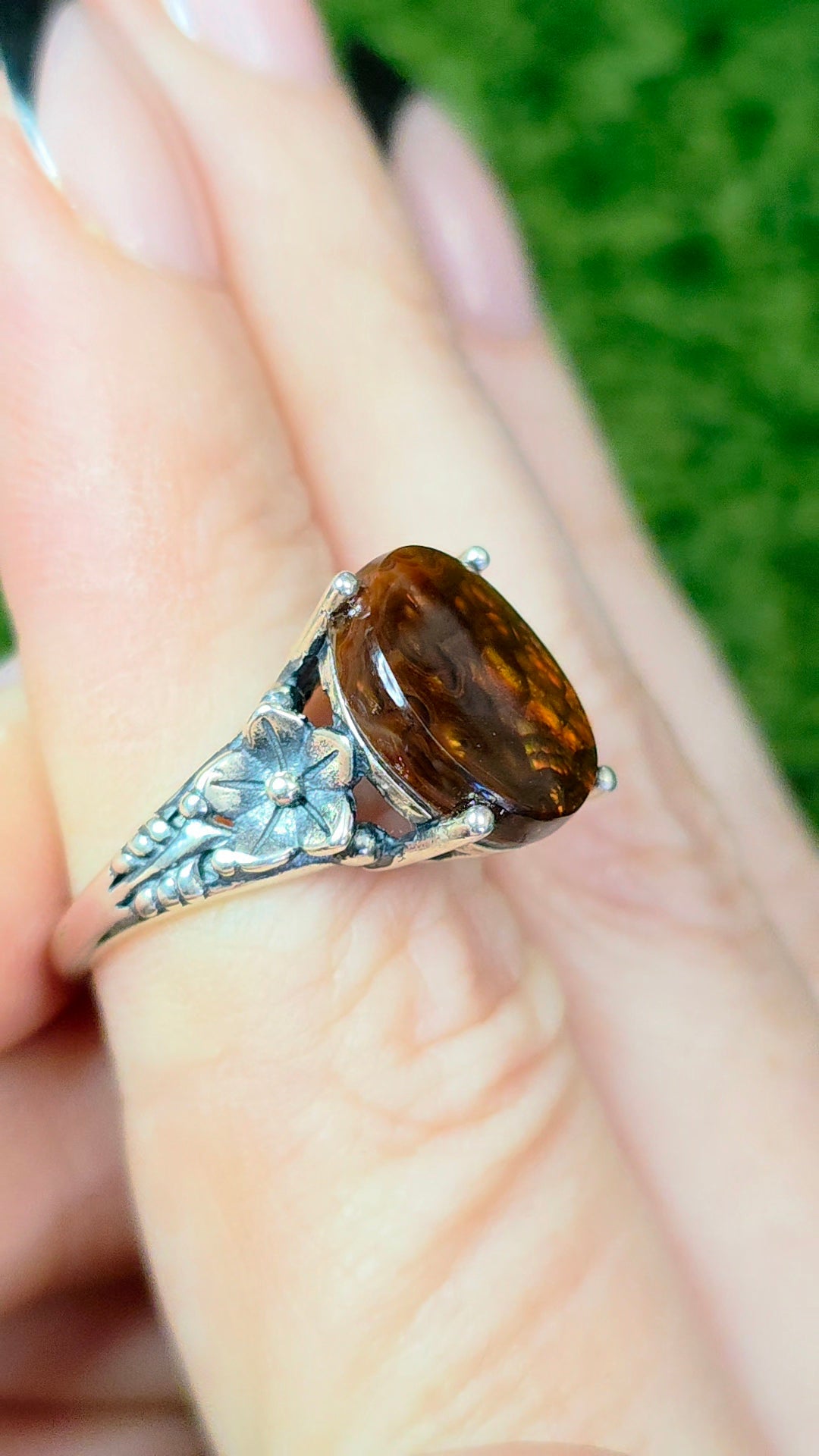 Fire Agate Round Ring B