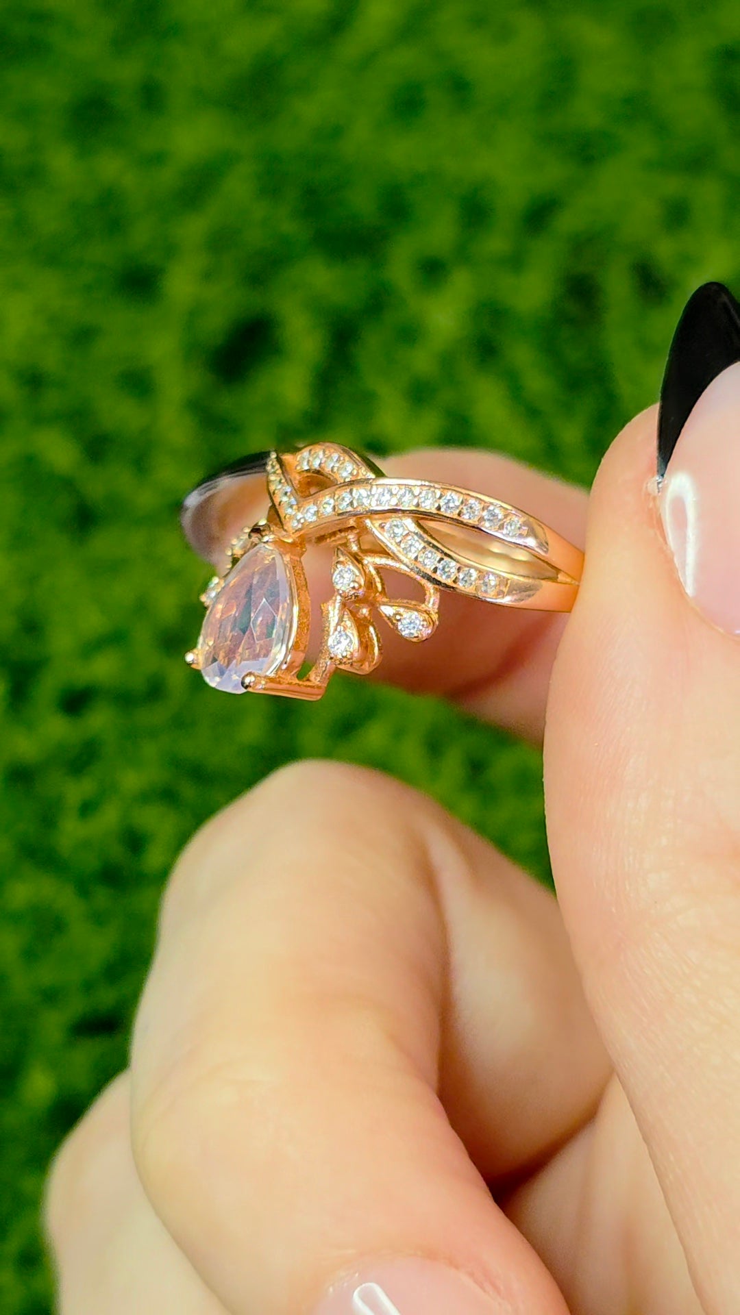 Rose Quartz Rose Gold Ring D