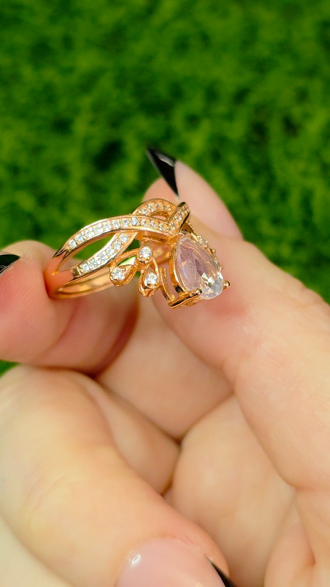Rose Quartz Rose Gold Ring D