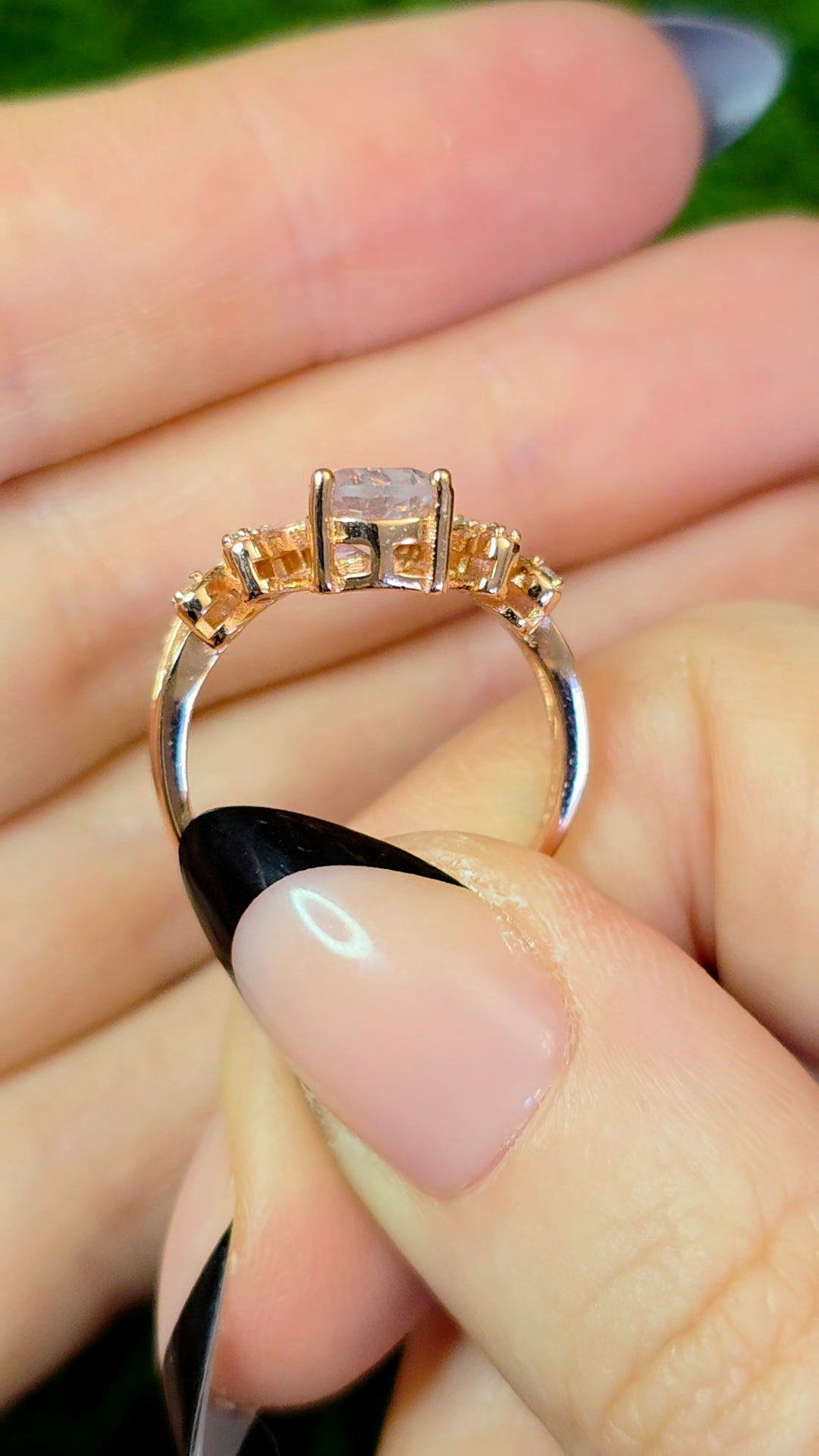 Rose Quartz Rose Gold Ring D