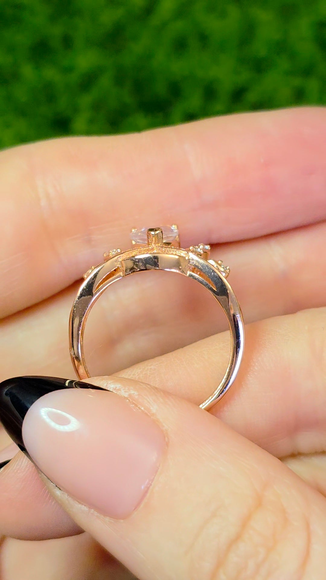 Rose Quartz Rose Gold Ring D
