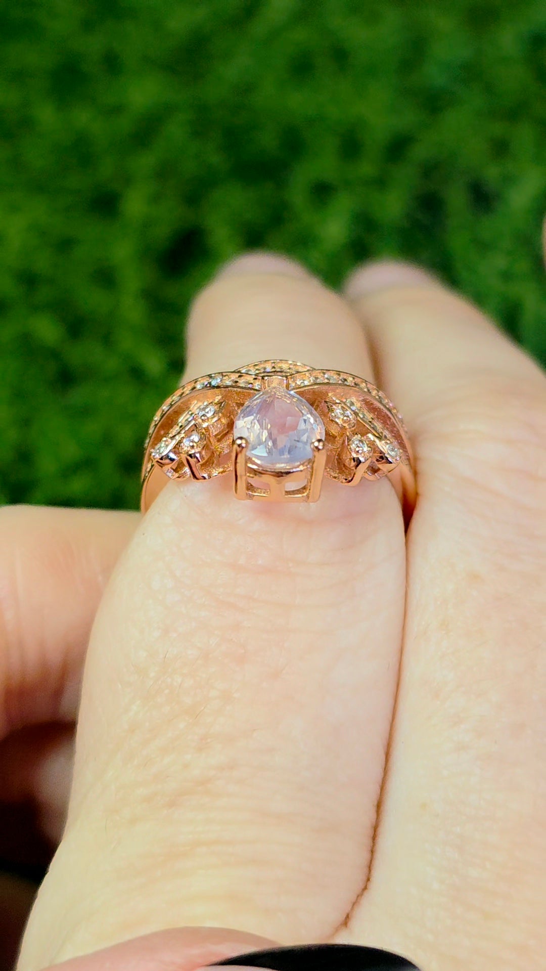 Rose Quartz Rose Gold Ring D