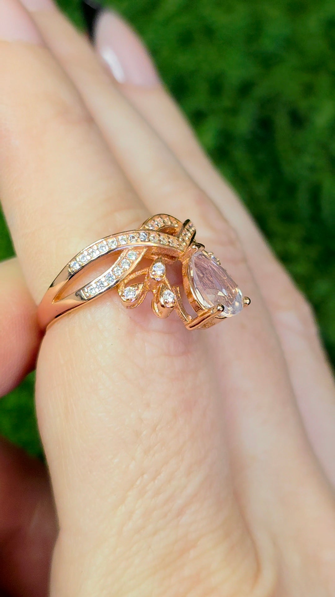 Rose Quartz Rose Gold Ring D