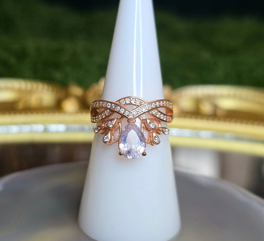 Rose Quartz Rose Gold Ring D